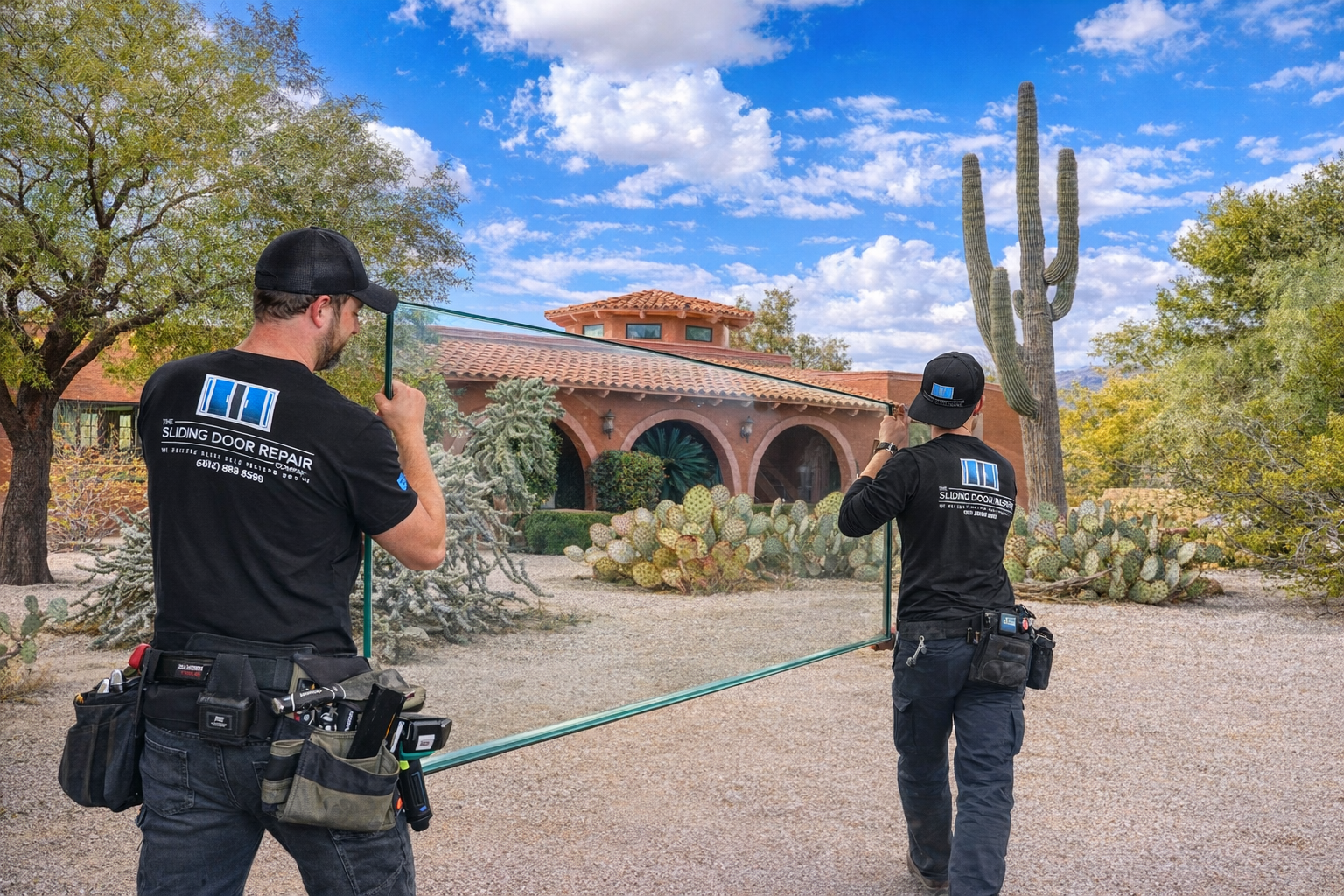Arizona men installing window